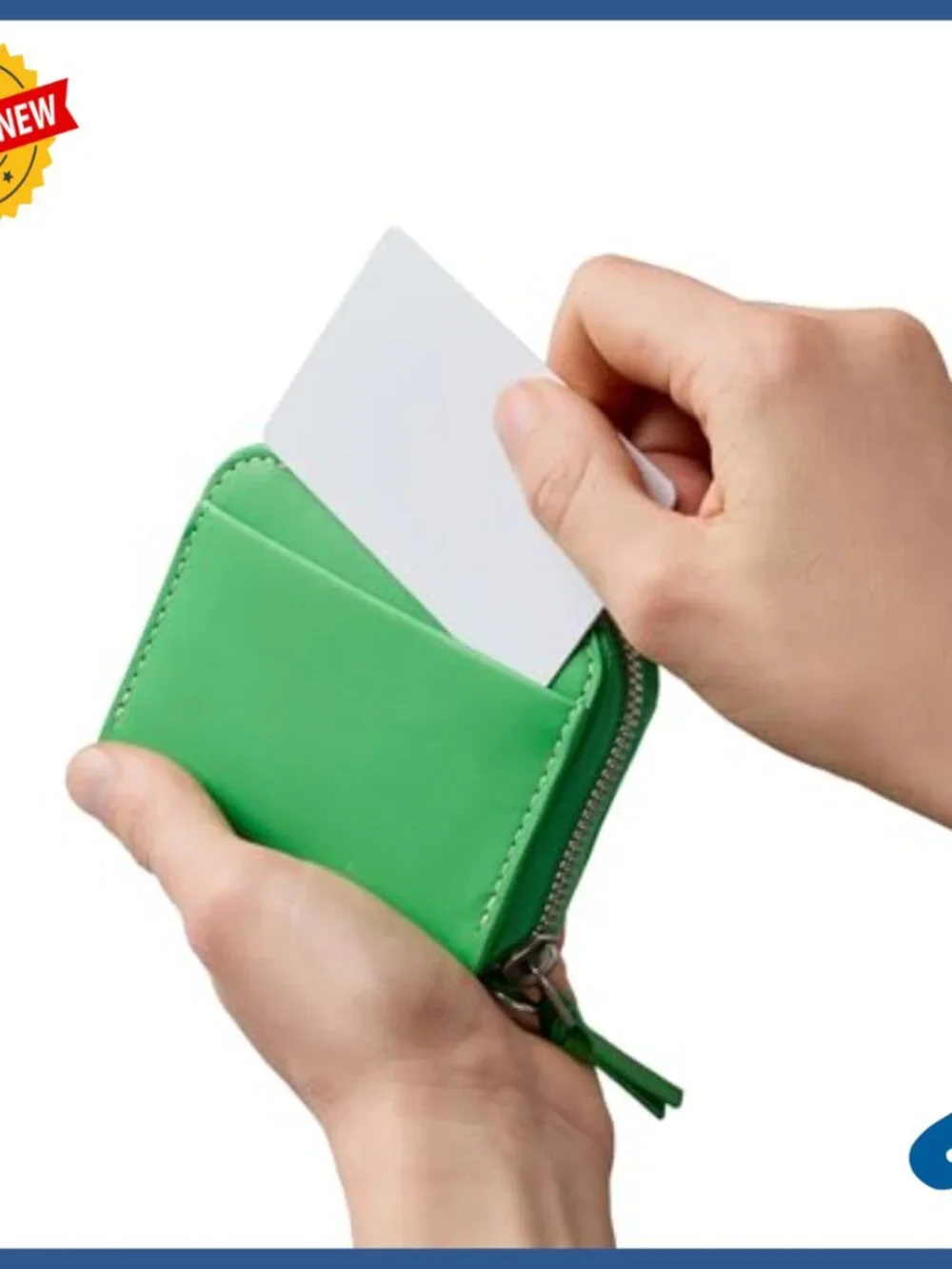 Small Leather Zip Wallet with Card, Coin & Key Storage